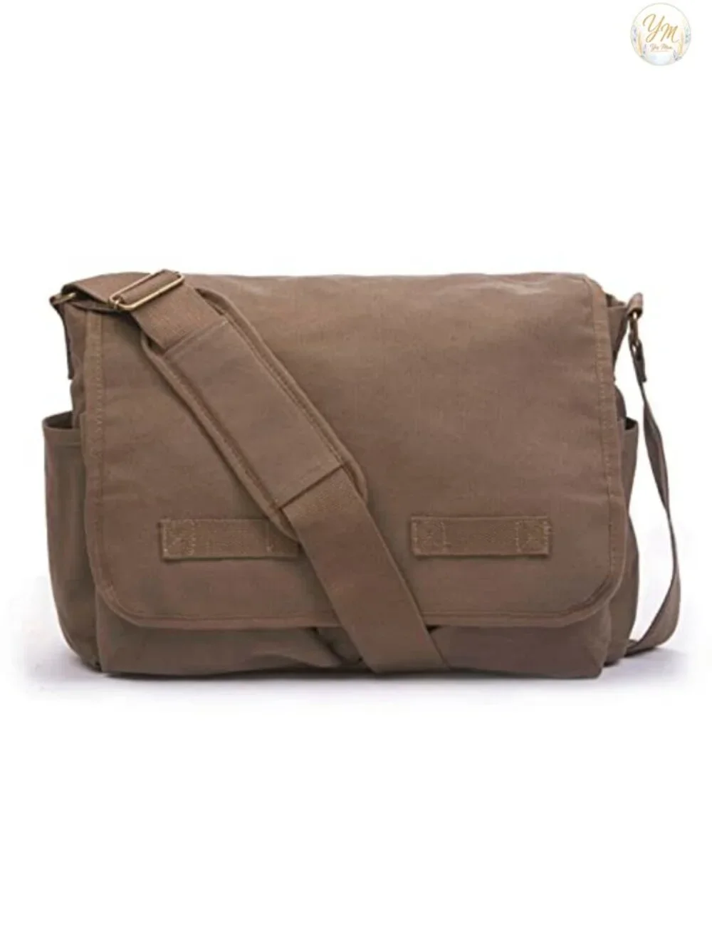 Heavyweight Cotton Canvas Messenger Bag with Padded Adjustable Strap